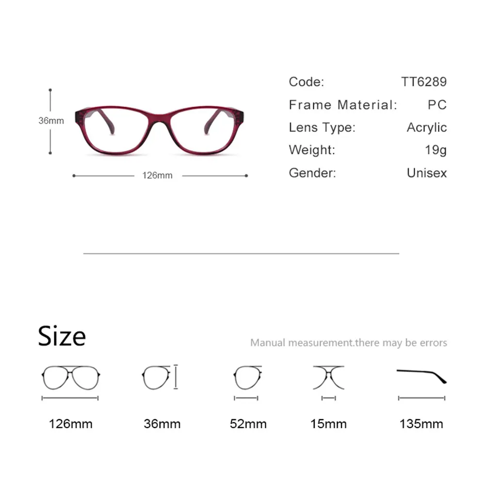 Ретро очки оправа оптические женские прозрачные линзы PC для мужчин Мода TT6289 |