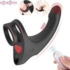 9 Режимы вибрации член, фаллоимитатор, секс-игрушки для мужчин, массажер для мошонки, Мужской Пояс верности, яички, Вибраторы для связывания