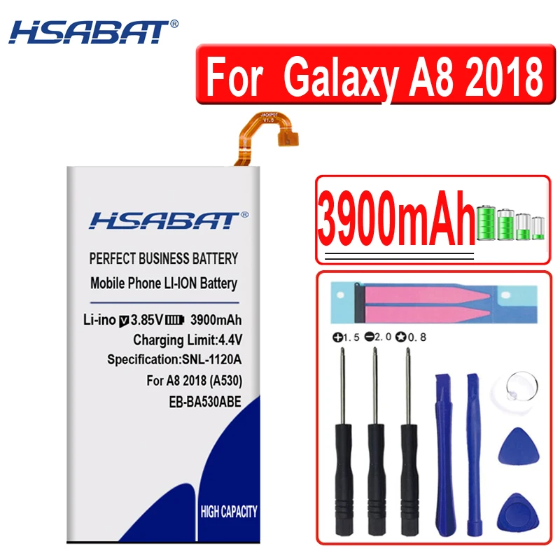 HSABAT 3900mAh EB BA530ABE аккумулятор для Samsung Galaxy A8 2018 A530 SM A530F A530F/DS A530N A530W|Аккумуляторы