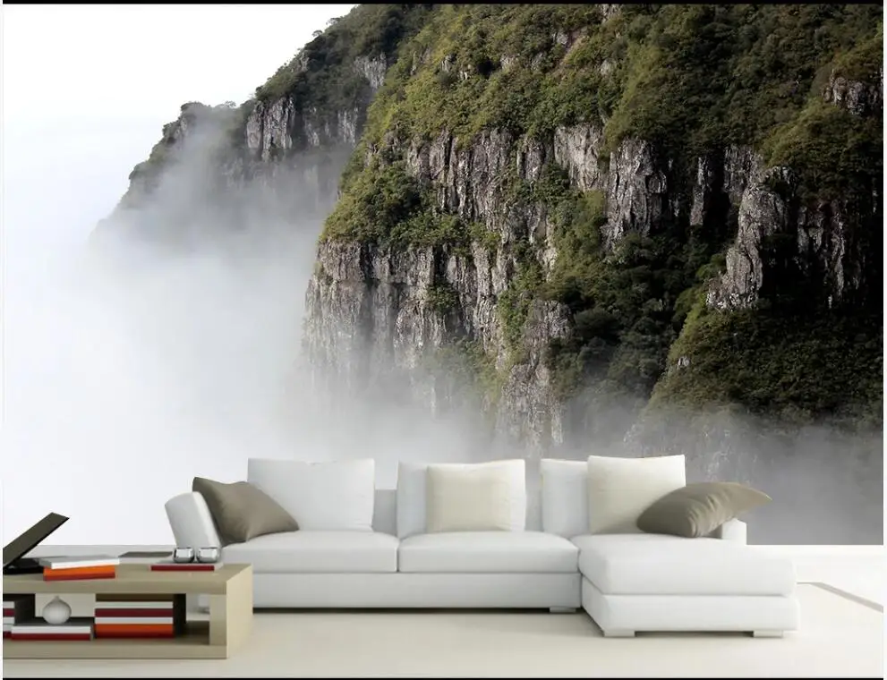 

Custom photo 3d wallpaper Hd mountain cliff cloud landscape background living room decor 3d wall murals wallpaper for walls 3 d