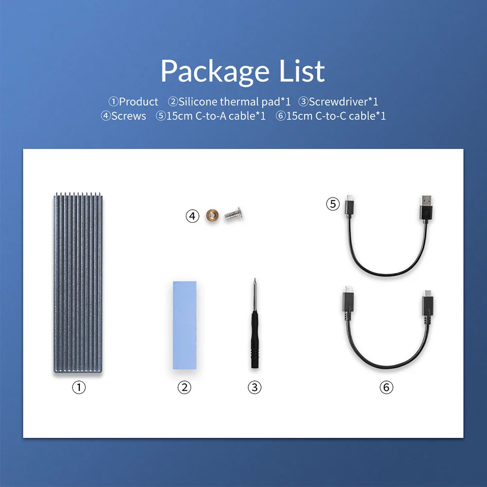 

ORICO M.2 SSD Case M.2 NVME/SATA Dual Protocol Mobile Hard Drive Enclosure Support 2TB USB 3.1 Type C External HDD SSD Box