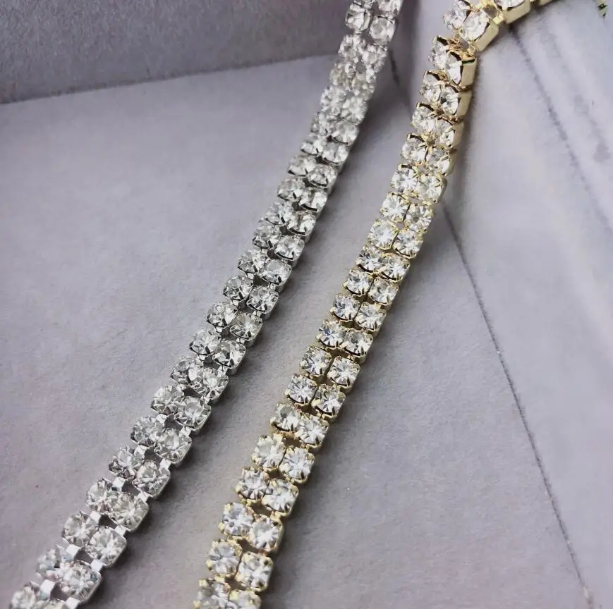 Стразы ss16 в 2 ряда цепочка для чашки модные свадебные стразы украшения аксессуары