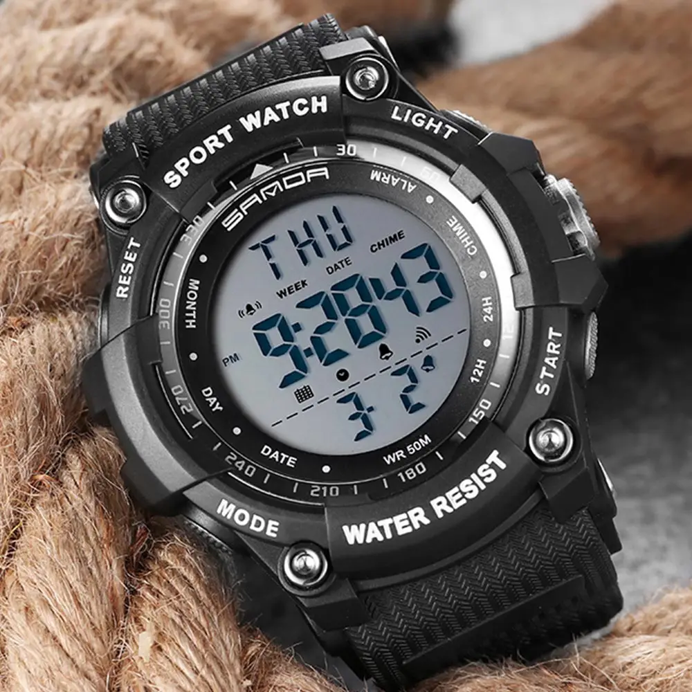 

2020 SANDA цифровые часы мужские люксовые брендовые военные часы модные мужские спортивные часы Будильник Секундомер Часы мужские Relogio Masculino