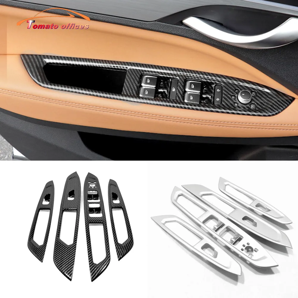 

ABS Carbon Interior Car Styling Windows Control Panel Switch Cover Sticker For Geely Tugella Xingyue FY11 2019- 2021 Accessories
