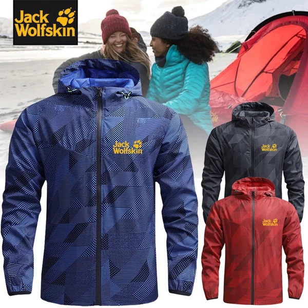 

Мужская толстовка с капюшоном Jack Wolfskin, дышащая быстросохнущая куртка для альпинизма, с защитой от ветра и солнца, для улицы