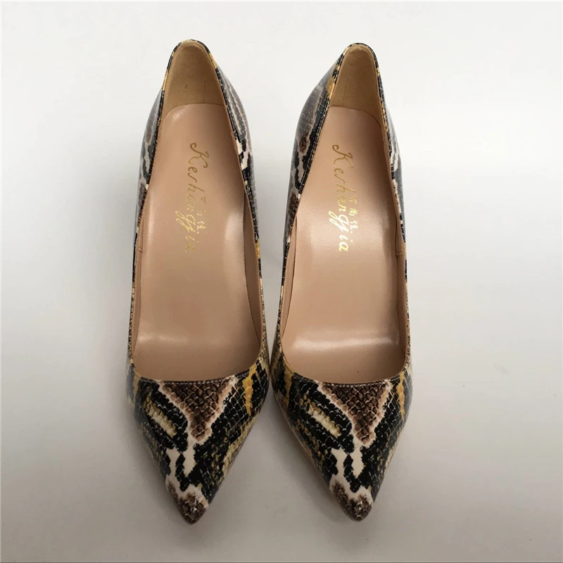 

Elegant Single Shoes 12cm High Heel Ladies Party Shoes Brand Fashion New Yellow Flower Pointed High-heeled Exquisite Printing