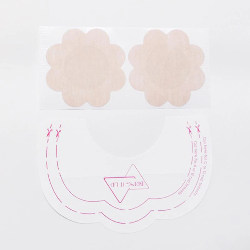 

4Pcs Women Adhesive Nipple Cover Pads Invisible Breast Lift Up Bra Tape Sticker Invisible Enhancer Invisible Chest Paster