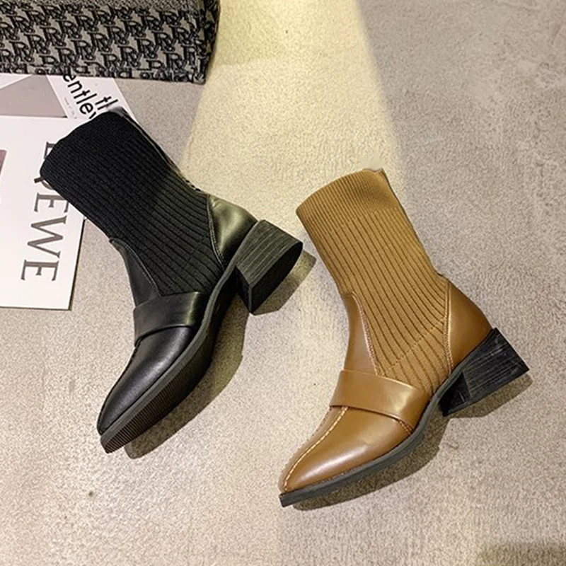 

Women Chunky Heel Ankle Boots Woman Shoes Autumn Winter Chelsea Boots Female Platform Boots Lasdies Fashion