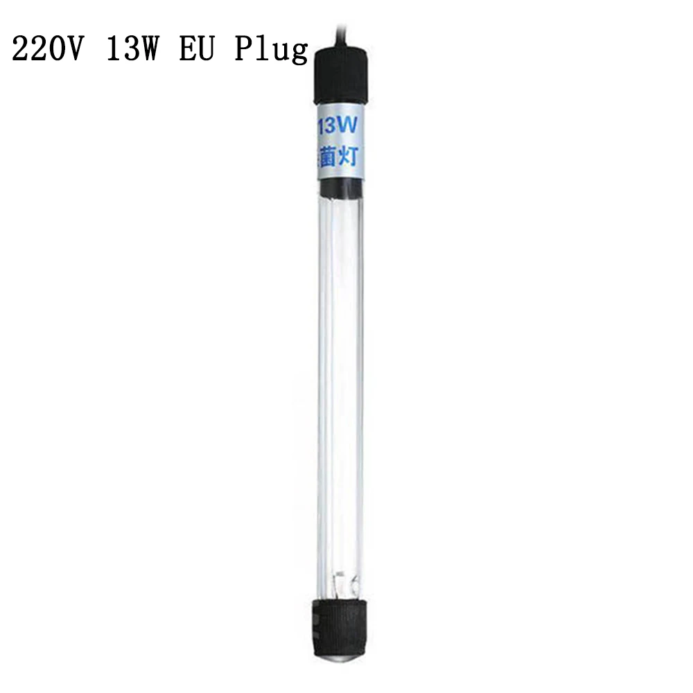 220V 13W EU Plug Аквариум лампа UVC огни стерилизатор UV ламповый аквариум освещение аквариума бактерицид дезинфекционный УФ очиститель воды - Цвет: 220V 13W EU Plug