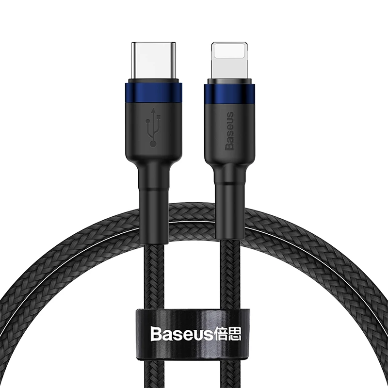 Blue Baseus 18 Вт type-C кабель для iPhone 11 Pro Max Charger USB C PD Быстрая зарядка кабель для передачи данных для iPhone Xr 8 Macbook Pro зарядное устройство провод USB шнур usb кабель для iPhone 11 Pro X XS 8 кабель - Цвет: Blue