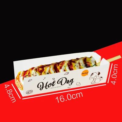 100 шт. хот дог с мягким задником на гибкой бумажная коробка для Lollipop вафельной