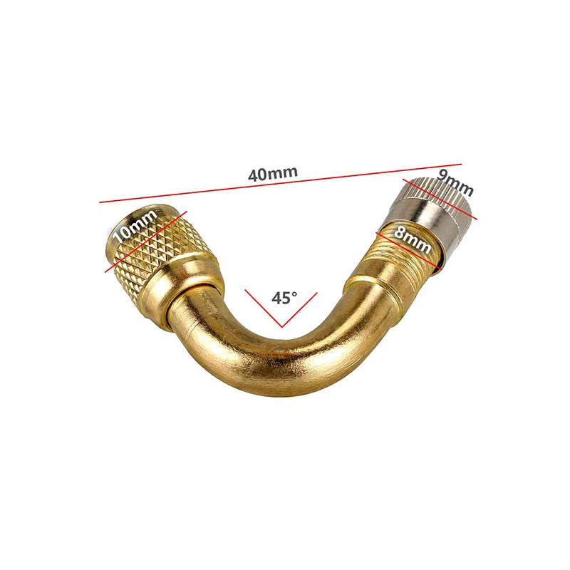 Air Tyre Valve Tire Valve Stem Extenders Extension Adapter 45/90/135 Degree Angle Brass for Car Truck Motorcycle Electric car