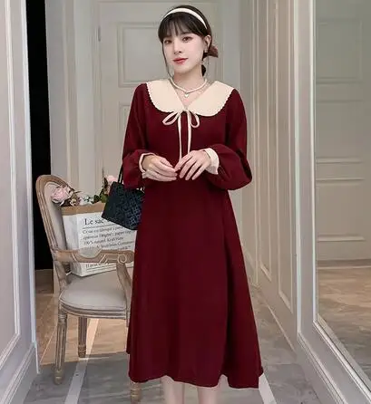 Новинка весеннее платье большого размера для беременных Корейская версия