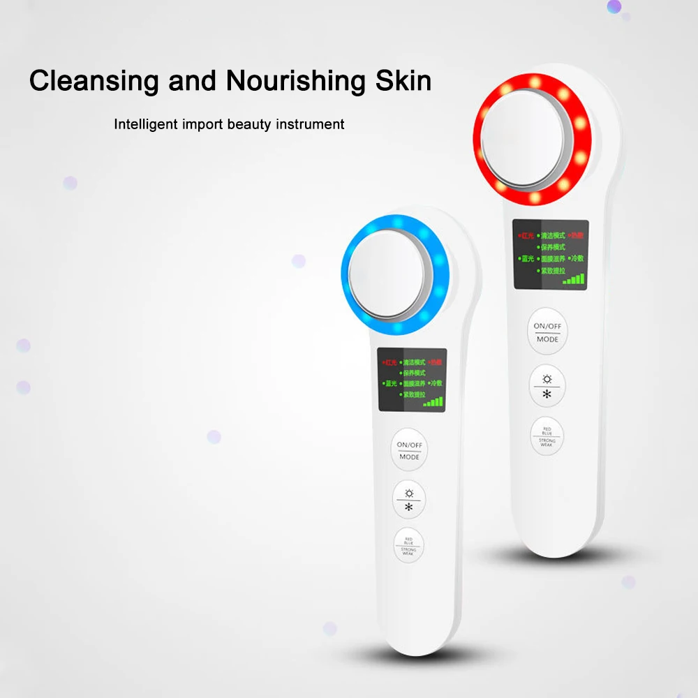 

Facial Mesotherapy Electroporation RF Radio Frequency LED Photon Face Lifting Tighten Wrinkle Removal Skin Care Face Massager