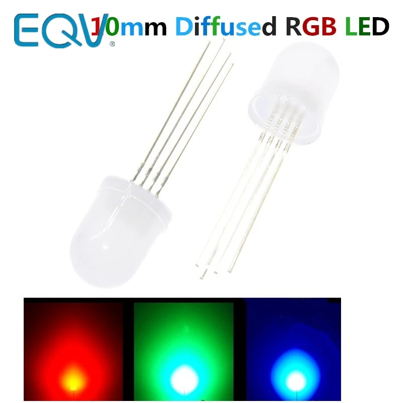 20 шт. 10 мм полноцветный рассеянный RGB светодиод общий катод мА 3 цвета красный