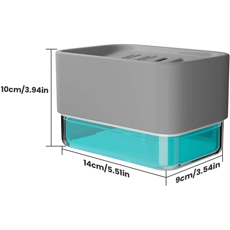 

Soap Dispenser for Kitchen and Hand Pump Sponge Holder 2-In-1 Design, Dish Soap Dispenser, Counter Top Sink Dispenser