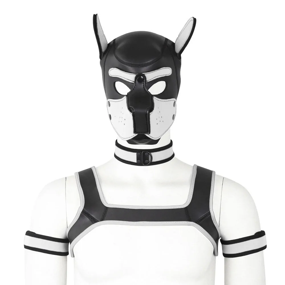 Мужская маска-повязка на шею нагрудный ремень повязка голову БДСМ набор для