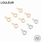 Круглый пружинный зажим-крючок для браслета, 5 шт.Лот, серебро 925 пробы, золоторозовое золото 55, 5 мм