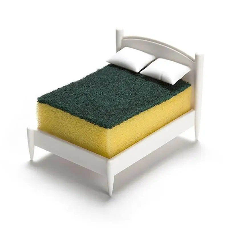 

Kitchen Sponge ABS Holder Bed Sponge Washer Bed Shelf Innovative Sink Storage Tool Drain Rack Kitchen Accessories White Storage