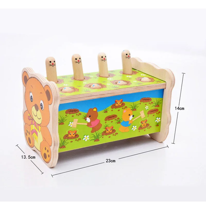 Детский милый медведь стиль хитовый хомяк игра деревянная игрушка играя молоток