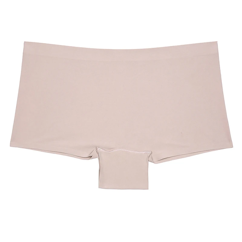 

New Women's Ice Silk No Trace Waist Solid Color Flat Corner Cotton High Waist Panties Increase The Beauty