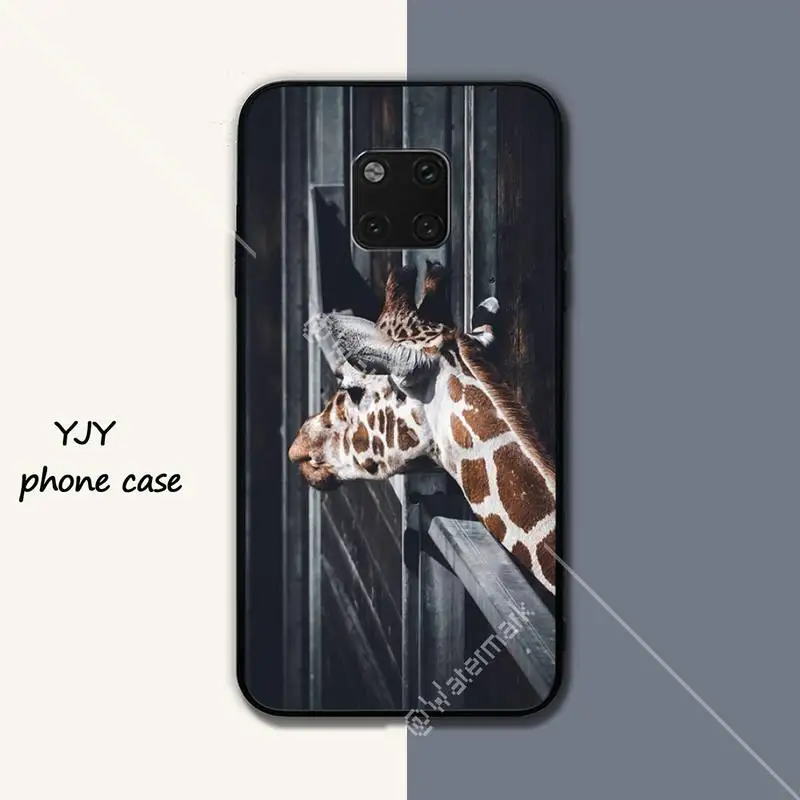 

Giraffe Spot Silicone black case coque for Huawei mate 9 10 20 30 lite 9 10 20 30 pro 20X cover