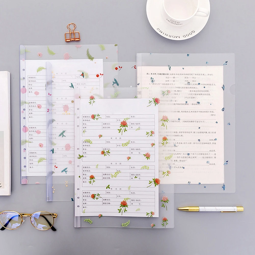 

4pcs A4 Home Multifunctional Accessories Transparent Draw Rod Folder Portable Student Office School Paper Clip Practical PVC