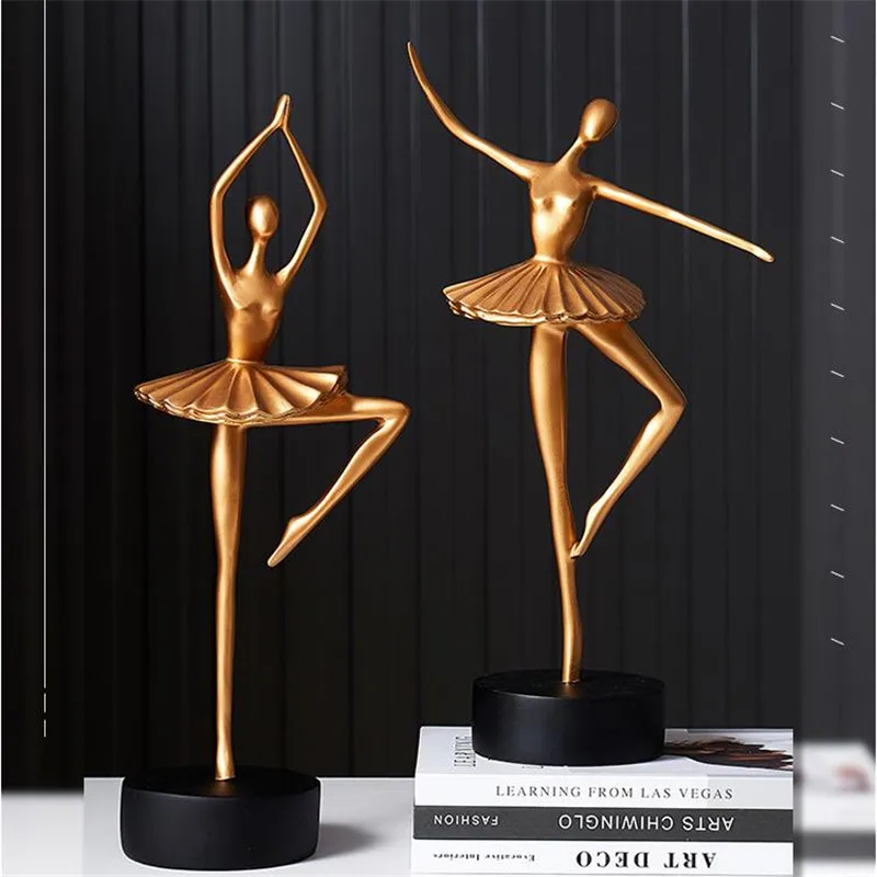 [HHT] современного балета Скульптура девушки характер украшения гостиной винный