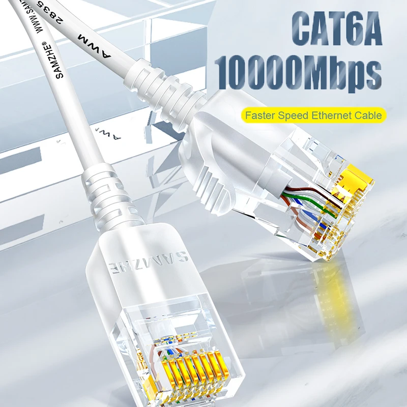 Ультратонкий Ethernet кабель SAMZHE Cat6A тонкий RJ45 компьютер PS2 PS3 XBox сетевые кабели LAN 0 5 м