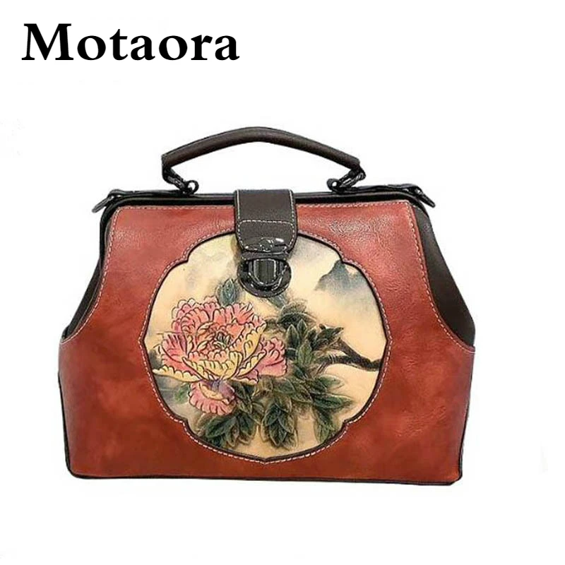 

MOTAORA Women's Bag Vintage Leather Handbags For Women Luxury Designer Female Bag Retro China Style Hobos Fashion Shoulder Bags