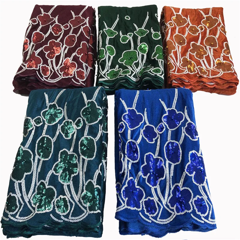 

MIQIER 2020High Quality African nigerian Lace Fabric velvet lace fabric fabric with sequins Embroidered Cord Lace Fabric Guipure