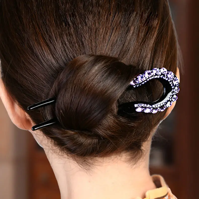 

Vintage Crystal Hair Sticks Hair Maker Hairpin Hair Tiara Women Fashion Simple Classic Chinese dDaily Cheongsam U-shaped Hairpin
