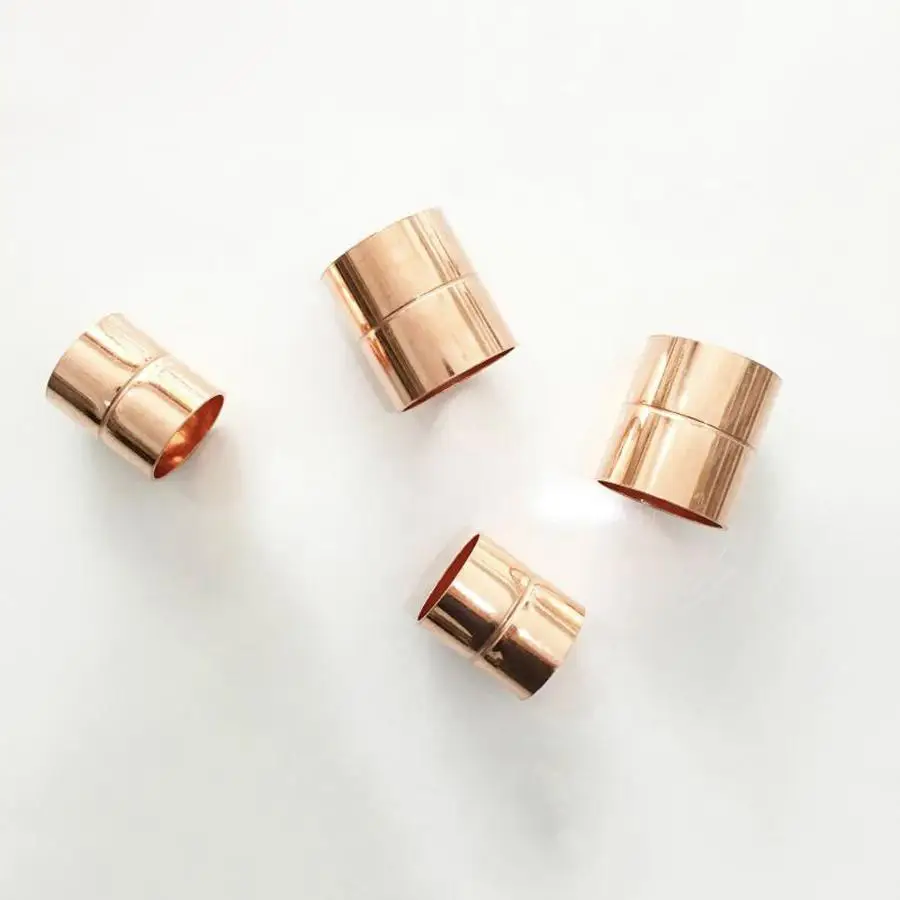 

12.7mm 1/2" Inner Diameter Copper End Feed Straight Equal Coupling Plumbing Fitting Scoket Weld Water Gas Oil 0.7mm Thickness