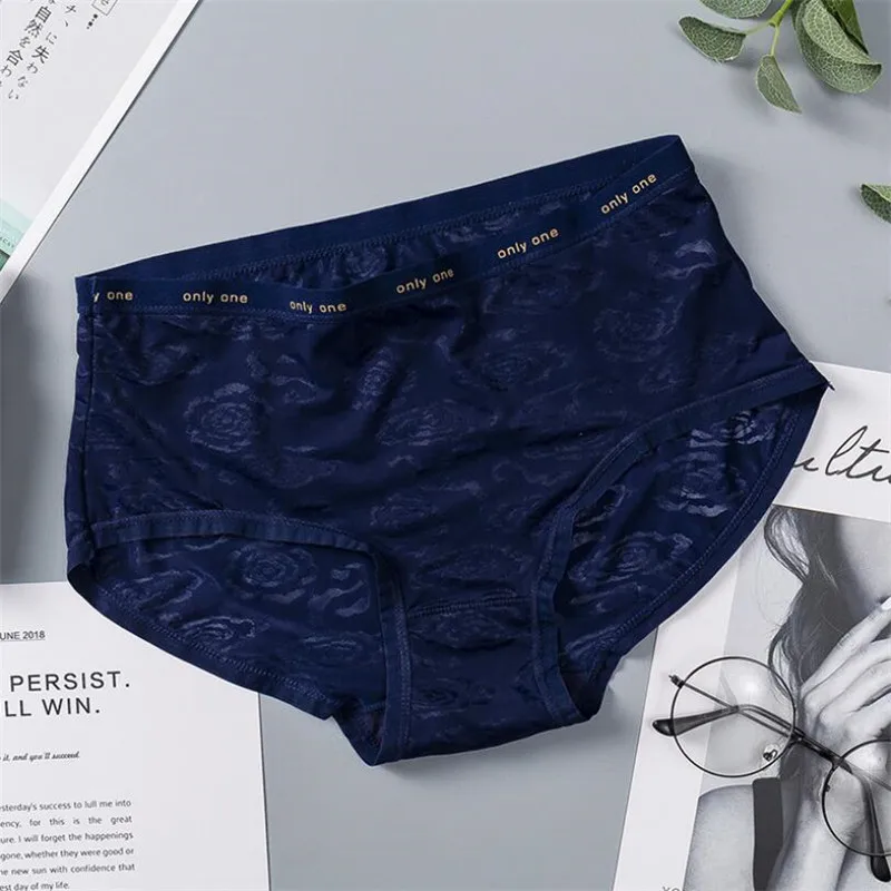 M-XXXL, женские бесшовные трусики, модные сексуальные удобные прозрачные трусы, женское и дамское сексуальное нижнее белье - Цвет: Синий