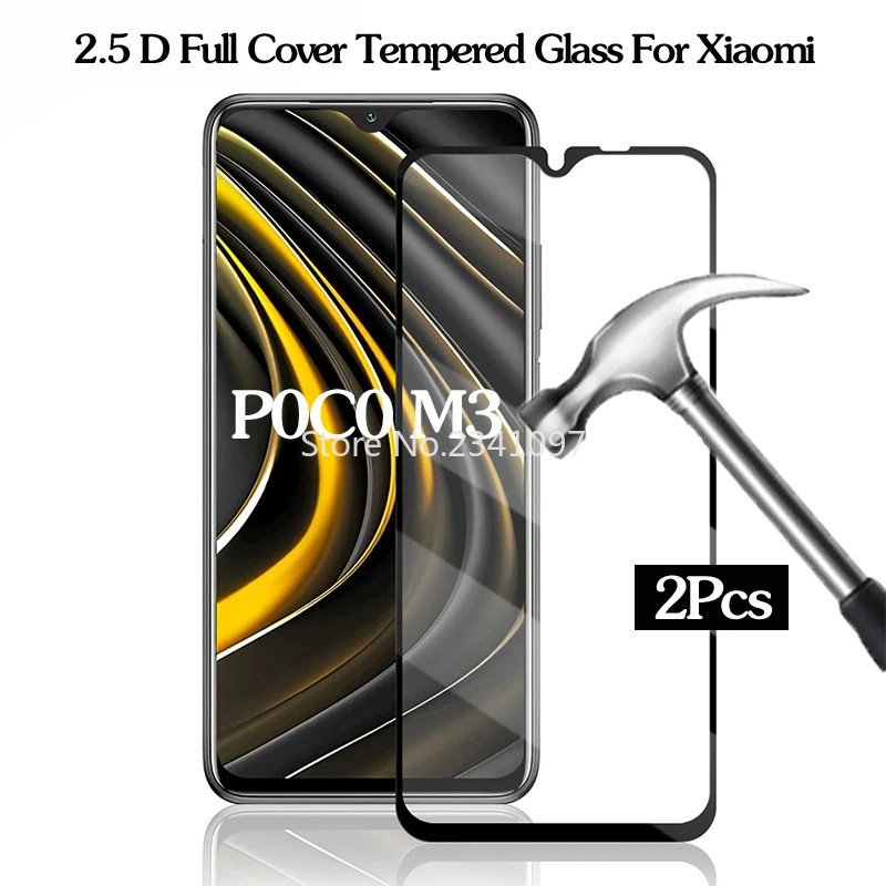 

Закаленное стекло с полным покрытием для Xiaomi Poco M3, 2 шт., протектор экрана для Xiaomi Poco M3, M2, X3, X2, C3, F2 Pro, пленка, стекло Xiamoi Glass