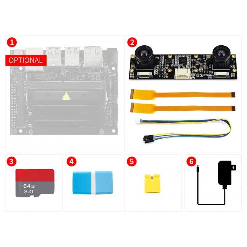 

Комплект разработчика NVIDIA Jetson Nano посылка D, с бинокулярным модулем стереокамеры IMX219 8 Мп, TF-карта