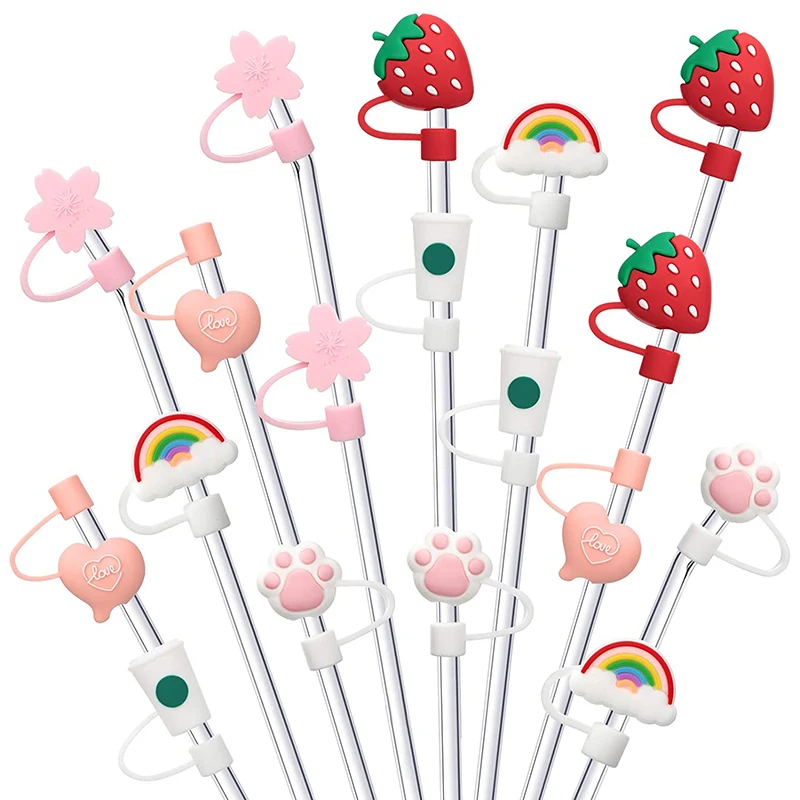 

Silicone Straw Tips Cover Reusable Drinking Straw Tips Lids Drinking Dust Caps Portable Cup Accessories