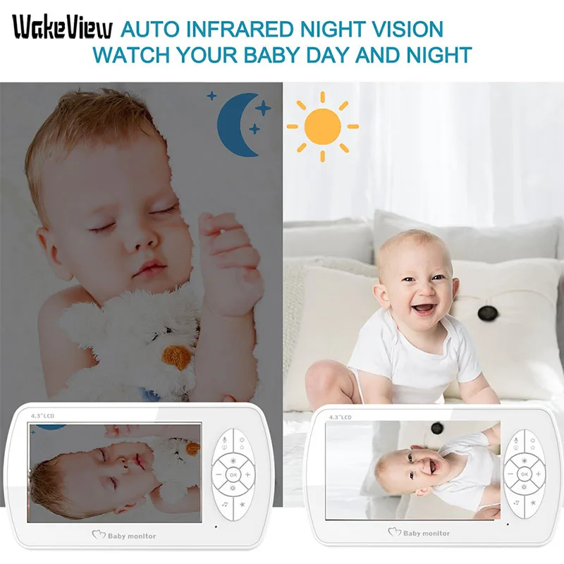 

Видеоняня WakeView, 1080 МП, 4,3 P, HD светодиодный ИК