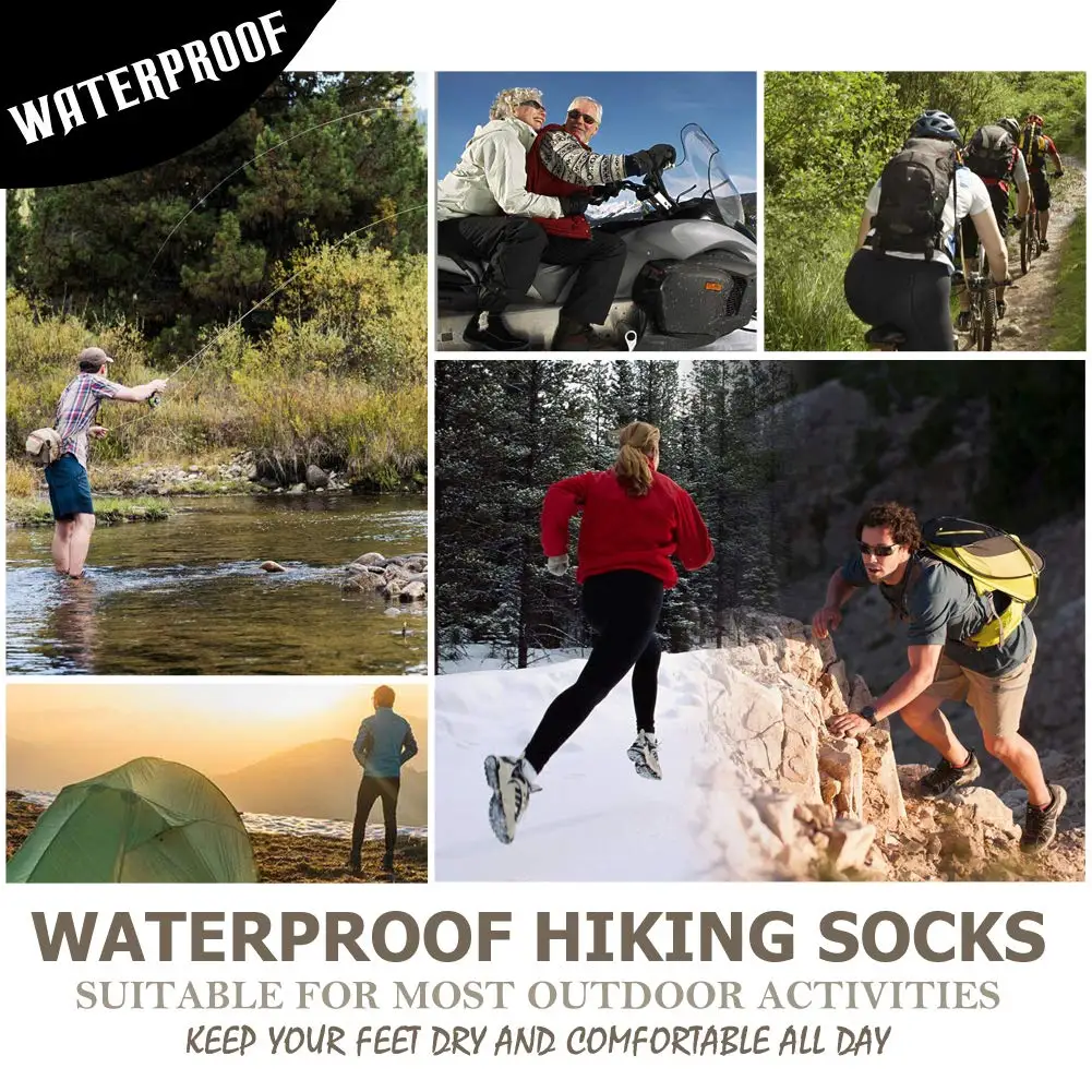 

Ankle Waterproof Sports Socks Breathable Windproof SGS Certified Outdoor Hiking Climbing Fishing Cycling Socks 1 Pair