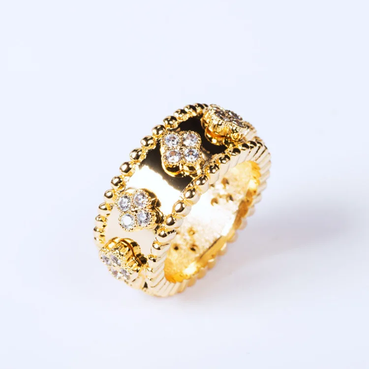 Модные женские ювелирные изделия микро CZ Полный Хрустальный полый цветок