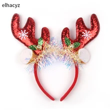 Serre tête oreilles de souris à paillettes pour femme, accessoire de coiffure, classique, Festival de noël, fête, Cosplay, flocon de neige, hiver  (4)