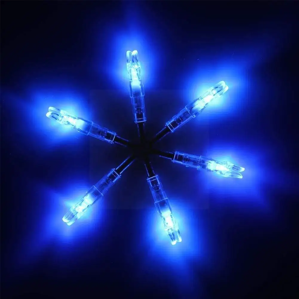 

6pcs Glow Nock Tail Hunting Supplies 7.62mm Shaft Entertainment Lighted Bow Compound Tail Shooting Access V9f0