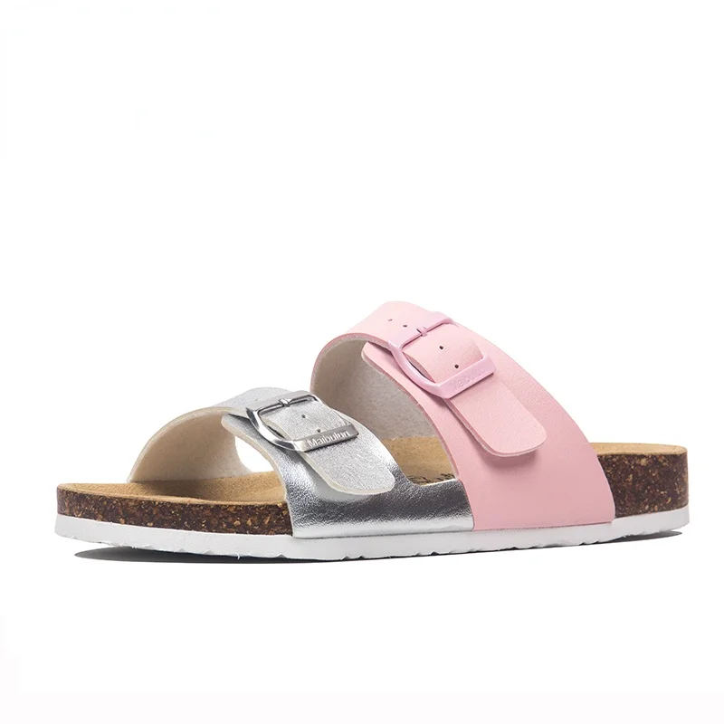 

Plus Size 35-45 New Summer Couples Beach Cork Slippers Casual Double Buckle Non-slip Clogs Slides Women Slip on Flip Flop Shoes