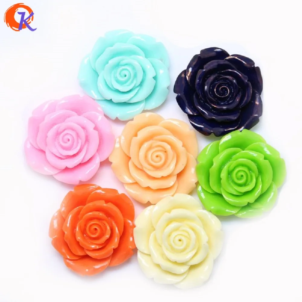 

Cordial Design 50Pcs/Lot 42MM Link For Choose Mix Colors Chunky Resin Rose Flower Beads Bubblegum DIY Jewelry CDWB-510093