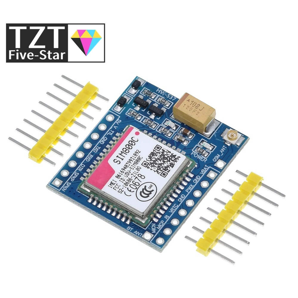 Модуль TZT SIM800C GSM GPRS 5 В/3 3 в TTL макетная плата IPEX с Bluetooth и TTS для Arduino STM32 C51 |