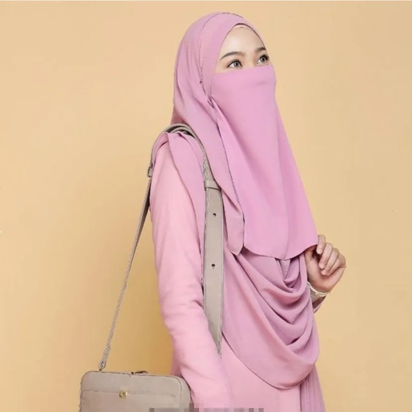 Мусульманская женская накидка на лицо шарф со шнуровкой Фата шали/тюрбаны