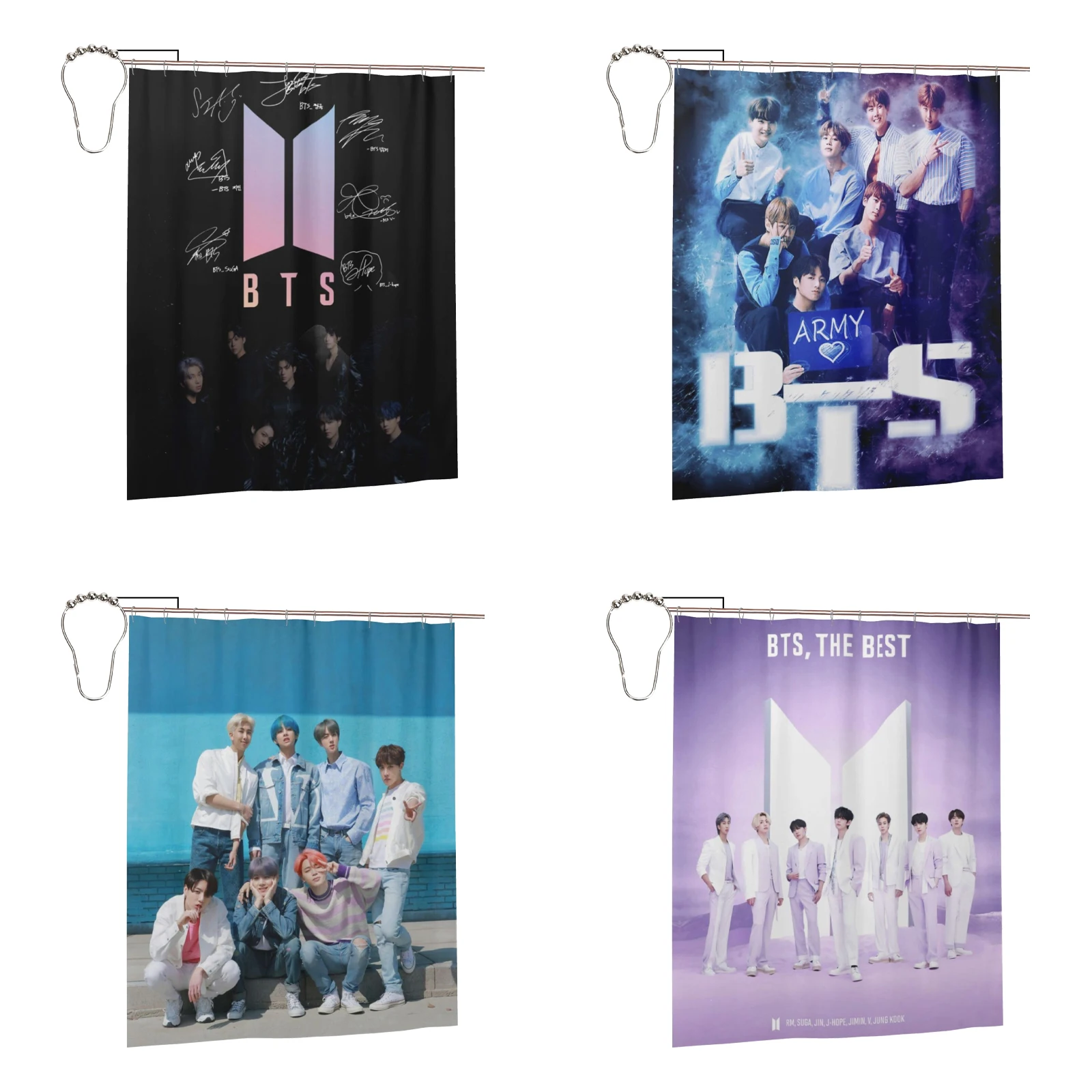 

KPOP BANGTAN Boys V JIMIN SUGA занавеска для душа для ванной комнаты тканевая занавеска s украшение Водонепроницаемая прочная с крючками