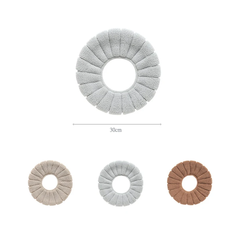 

New Bathroom 30cm Toilet Seat Washable Soft Winter Warmer Mat Pad Cushion Thickened Toilet Seat Cover Bathroom Accessories Tools