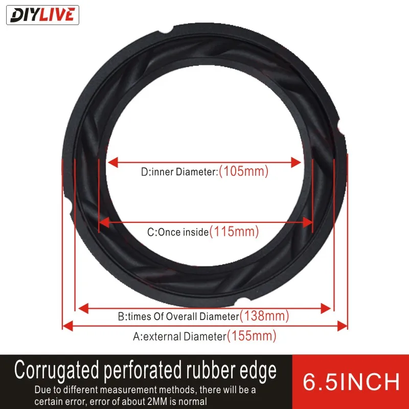 DIYLIVE 6 5 &quotрезиновый край объемного края складной сабвуфер обслуживание фитинг (155