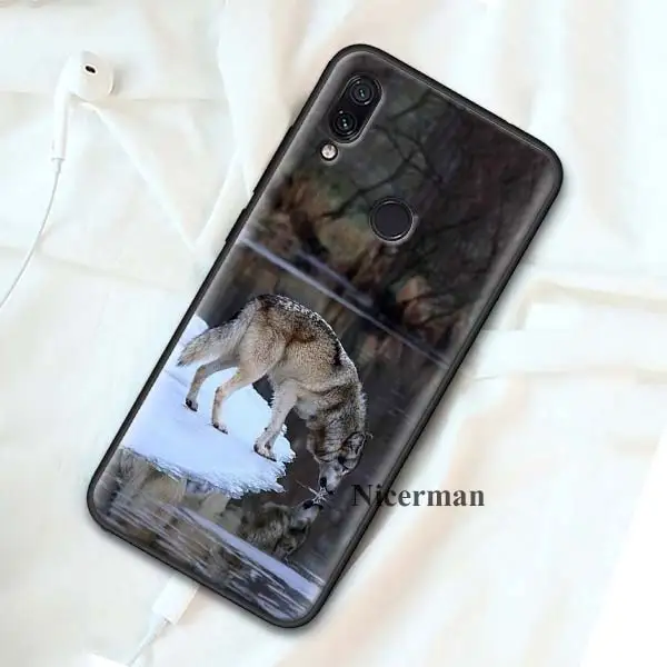 Силиконовый чехол с бантом чехол для Redmi 8A 7 7A 6 6A 5 4X K20 Plus Pro S2 Y3 GO Примечание фотоаппаратов моментальной печати 8 7 7S 6 5 4X4 5+ волк на снежную погоду